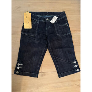 NEW EXOCET Y2K Denim Jorts Cotton Blend Bermuda Shorts 1 26/13”